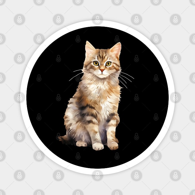 Kurilian Bobtail Cat Magnet by DavidBriotArt